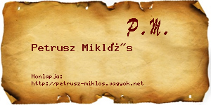 Petrusz Miklós névjegykártya