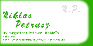 miklos petrusz business card